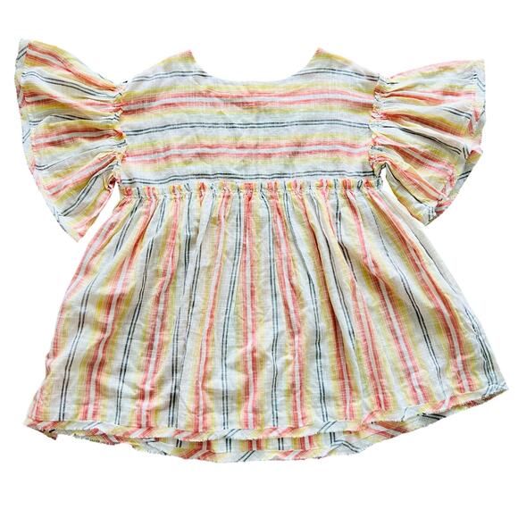 Free People Summer Nights Striped Dress in Yellow Small 100% Cotton - Picture 6 of 8